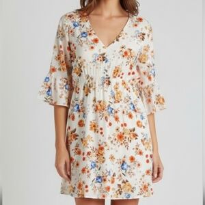 NWOT Floral V-Neck Dress Women's Small Anthro Inspired